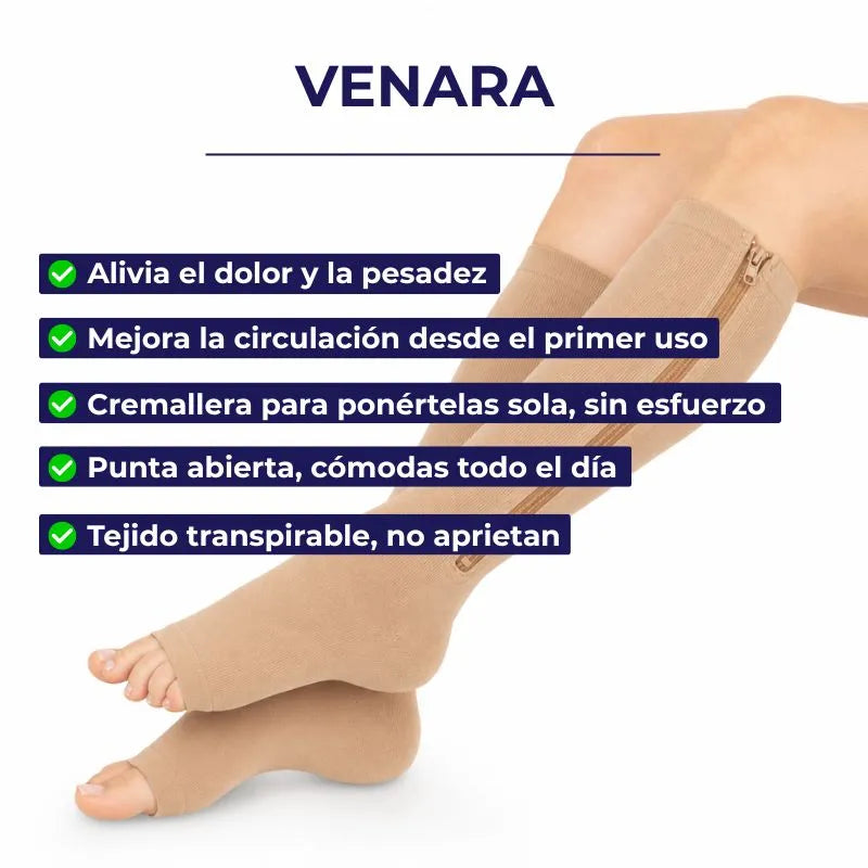 Venara® | Medias de compresión con cremallera.